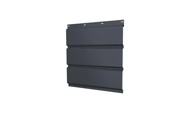 Софит металлический полная перфорация 0,5 Quarzit Pro Matt с пленкой RAL 7024 мокрый асфальт