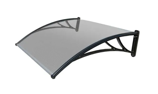 Козырьки Krovent из поликарбоната 1500х930х280 прозрачный (черный кроншт)