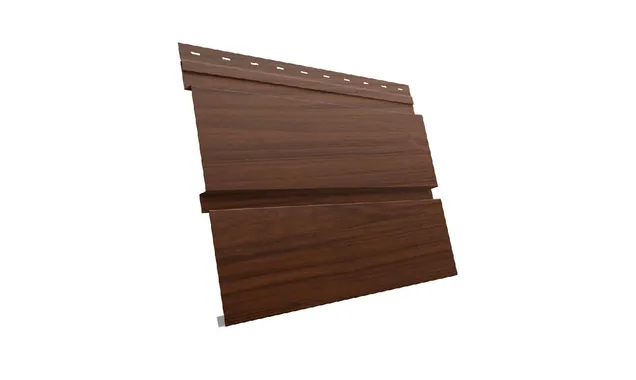 Металлический софит Квадро брус без перфорации 0,45 Print Elite Choco Wood
