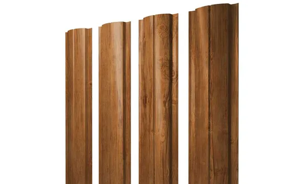 Штакетник Полукруглый Slim Grand Line 0,45 Print Premium Golden Wood Golden Wood