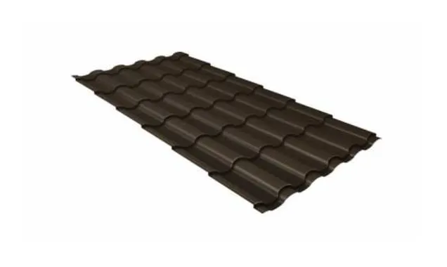 Металлочерепица Grand Line Kredo 0,5 GreenСoat Pural BT RR 32 Серо-коричневый