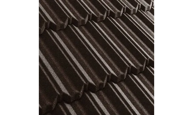 Композитная черепица Метротайл (Metrotile) серия MetroClassic, цвет айрон-барк, 1330х410 мм