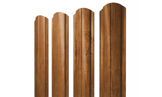 Штакетник Полукруглый Slim фигурный Grand Line 0,45 Print Premium Golden Wood Golden Wood