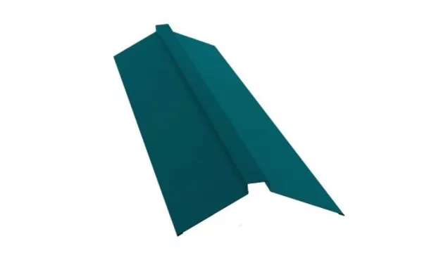 Планка конька фигурного 100x100 0,45 PE с пленкой RAL 5021 водная синь