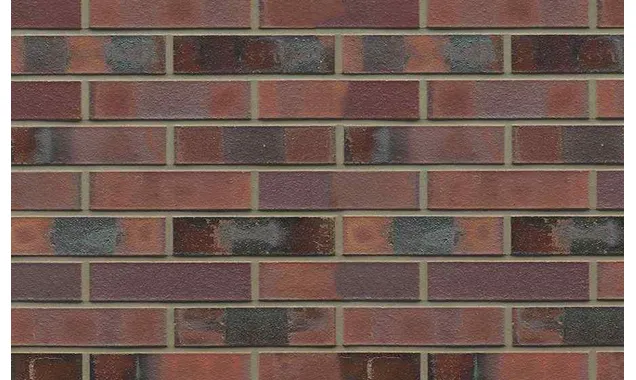 Кирпич клинкерный Westerwaelder Klinker Nr 04KS Rotbraun-bunt Kohle Spezial, 290х90х71 мм