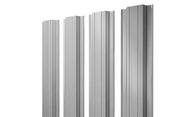 Штакетник Прямоугольный Grand Line 0,5 Satin RAL9006 Бело-Алюминиевый