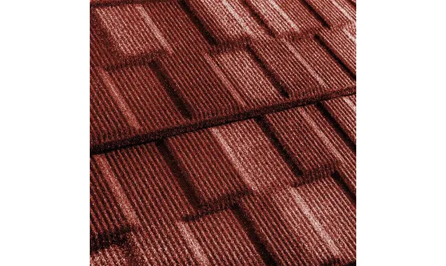 Композитная черепица Метротайл (Metrotile) серия MetroViksen, цвет красный, 1330х410 мм