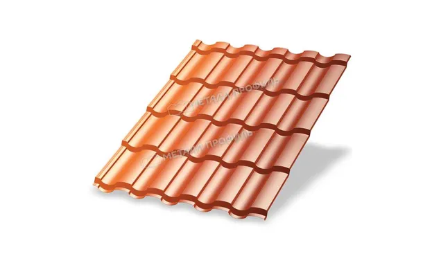 Металлочерепица Металл-Профиль Монтекристо-M 0,5 AGNETA® Copper/Copper/Медный/Медный