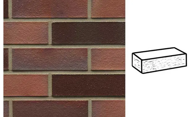 Кирпич клинкерный Muhr 04 EG Rotbraun-bunt Edelglanz рустик, 240х55х71 мм