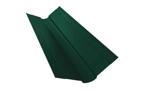 Планка ендовы верхней фигурной 150x150 0,45 PE с пленкой RAL 6005 зеленый мох