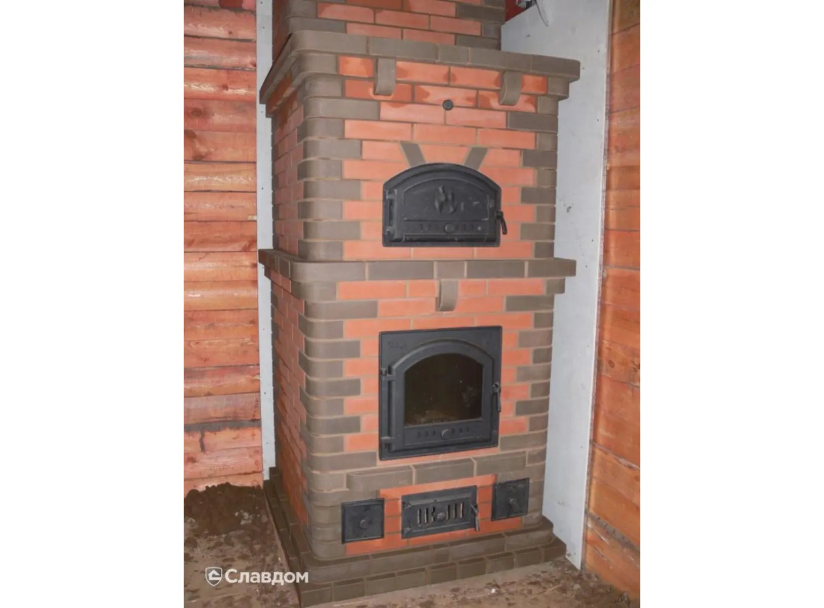 Печной кирпич радиусный полнотелый Lode Brunis F15 (R60) гладкий, 250х120х65 мм
