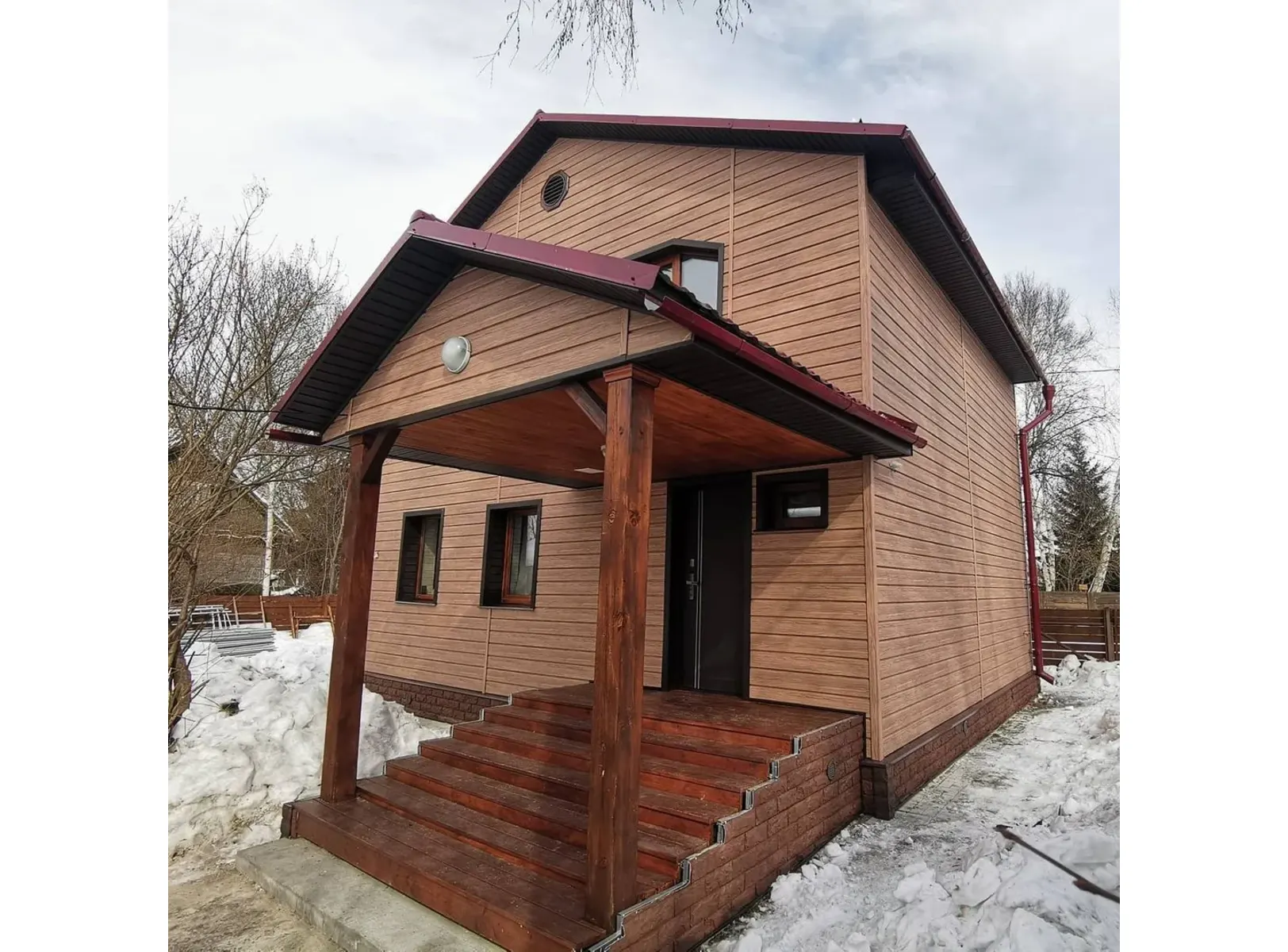 Виниловый сайдинг Docke Брус D6S LUX под дерево Кедр 3600×300