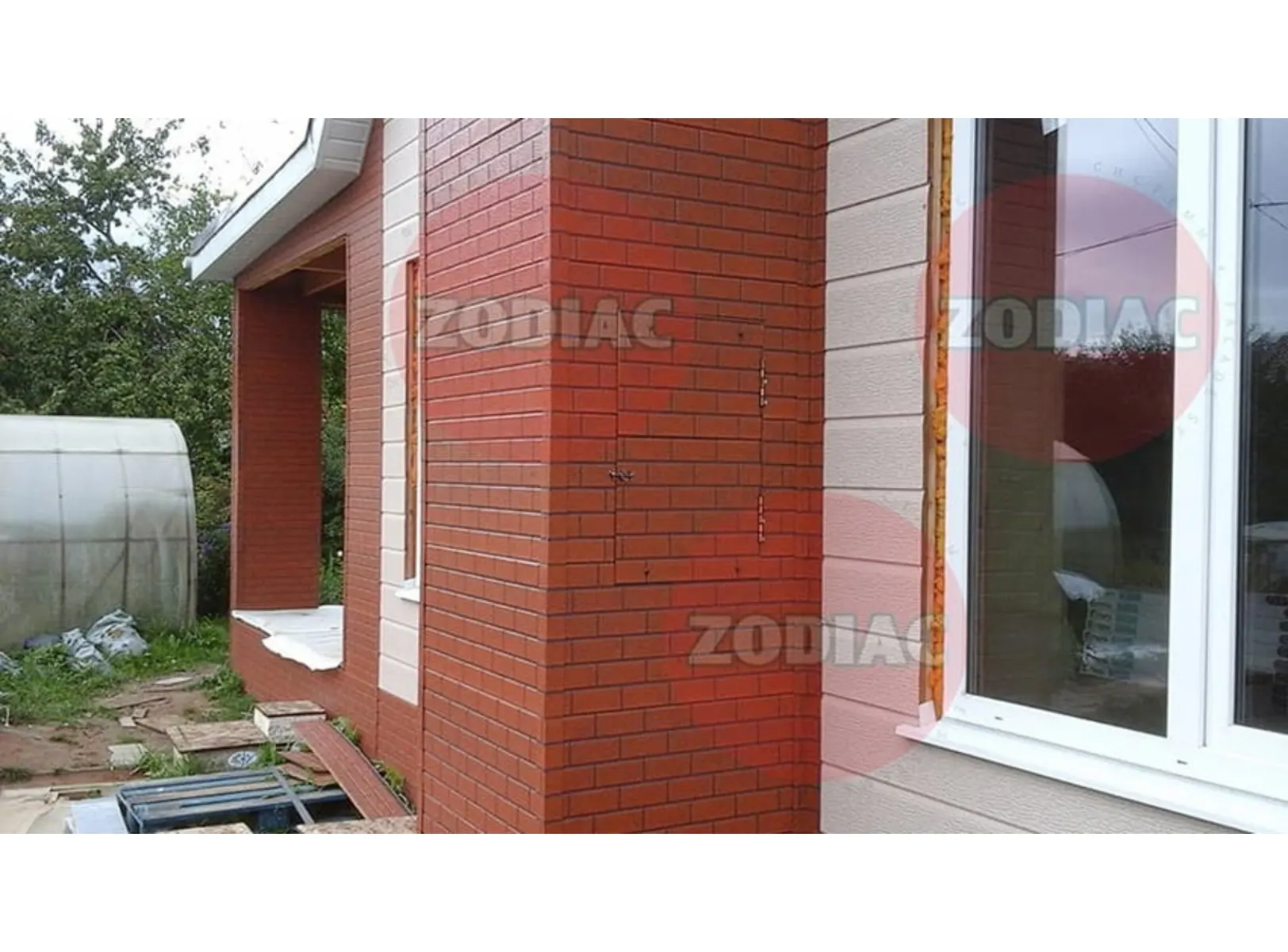 Фасадная панель Zodiac / Зодиак, Кирпич, 3800х380 мм, цвет AG10-001