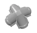 Четверник конька полукруглого Satin с пленкой RAL 7004 сигнальный серый