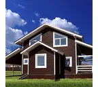 Виниловый сайдинг двухслойный Grand Line Natural-Брус АСА Темный дуб 3.00