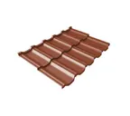 Металлочерепица Grand Line Kvinta Uno 0,5 PurLite Мatt RAL 8004 Терракота