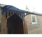 Козырьки Krovent из поликарбоната 1200х930х280 прозрачный (коричневый кронштейн)