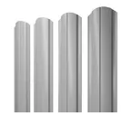 Штакетник Полукруглый Slim фигурный Grand Line 0,5 Satin RAL9006 Бело-Алюминиевый