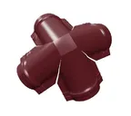 Четверник конька полукруглого Velur с пленкой RAL 3005 винно-красный