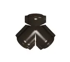 Тройник Y малого конька полукруглого GreenCoat Pural BT, matt с пленкой RR 32 темно-коричневый (RAL 8019 серо-коричневый)