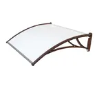 Козырьки Krovent из поликарбоната 1500х930х280 молочный (корич. кронштейн)