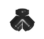 Тройник Y малого конька полукруглого GreenCoat Pural BT, matt с пленкой RR 33 черный (RAL 9005 черный)