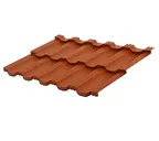 Модульная металлочерепица Aquasystem Гётеборг 0,5 мм GreenCoat Pural Matt BT RR750 MATT (терракотовый)