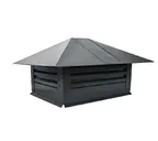 Дымник на трубу с жалюзи 520х390мм 0,5 Satin с пленкой RAL 7024 мокрый асфальт