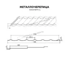 Металлочерепица Металл-Профиль Ламонтерра XL 0,5 PURMAN® Galmei Сиреневый металлик