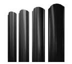 Штакетник Полукруглый Slim фигурный Grand Line 0,5 Satin RAL9005 Черный