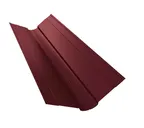 Планка ендовы верхней фигурной 100x100 0,5 Atlas с пленкой RAL 3005 красное вино