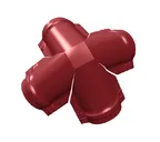 Четверник конька полукруглого Satin с пленкой RAL 3011 коричнево-красный