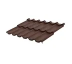 Модульная металлочерепица Aquasystem Стокгольм 0,5 мм GreenCoat Pural Matt BT RAL8017 MATT (коричневый)