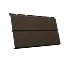Металлический сайдинг Grand Line ЭкоБрус 3D 0.5 мм GreenCoat Pural BT. RR 32 темно-коричневый (RAL 8019 серо-коричневый)
