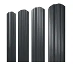 Штакетник Twin фигурный Grand Line 0,45 Drap RAL7016 Антрацитово-Серый