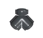 Тройник Y конька полукруглого GreenCoat Pural BT, matt с пленкой RR 23 темно-серый (RAL 7024 мокрый асфальт)