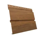 Металлический сайдинг Grand Line Квадро брус 0.45 мм Print Elite с пленкой Golden Wood