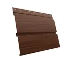 Металлический сайдинг Grand Line Квадро брус 0.45 мм Print Elite Elite с пленкой Choco Wood